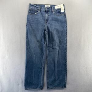 Abercrombie Fitch Jeans Women's 30 Blue High Rise Loose Mom Baggy Denim NEW